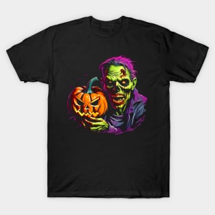 Halloween Zombie with Pumkin T-Shirt